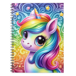 Rainbow unicorn cute fun notebook notitieboek