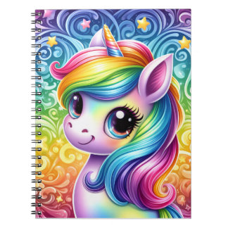 Rainbow unicorn cute fun notebook notitieboek