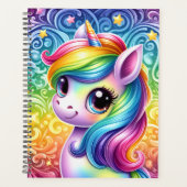 Rainbow unicorn cute fun planner book (Voorkant)