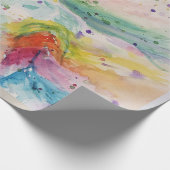 Rainbow Unicorn Cute magical Waterverf Wrapping Cadeaupapier (Hoek)