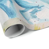 Rainbow Unicorn Cute magical Waterverf Wrapping Cadeaupapier (Rol Hoek)