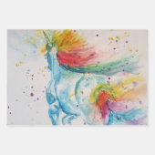 Rainbow Unicorn Cute Magical Waterverf Wrapping Inpakpapier Vel (Voorkant)