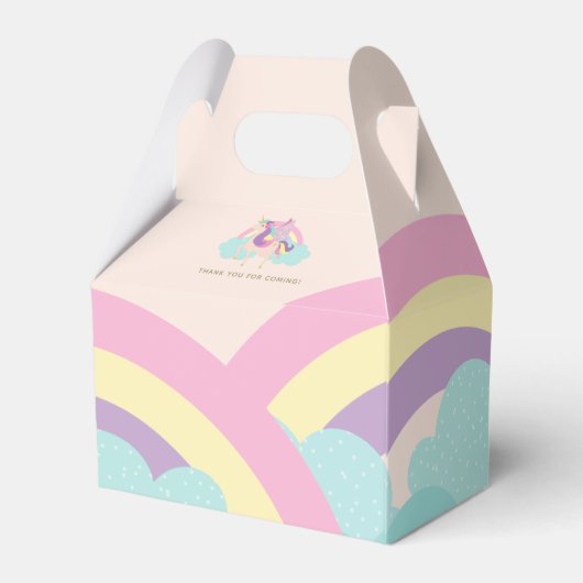 Rainbow Unicorn Cute Personalized Gable Bedankdoosjes (Achterkant)