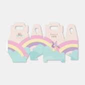 Rainbow Unicorn Cute Personalized Gable Bedankdoosjes (Uitgevouwen)