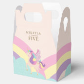 Rainbow Unicorn Cute Personalized Gable Bedankdoosjes (Geopend)