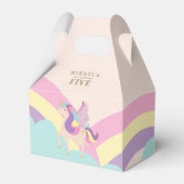 Rainbow Unicorn Cute Personalized Gable Bedankdoosjes (Voorkant Zijde)