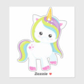 Rainbow Unicorn, Cute Unicorn, Magic Unicorn, Star Sticker (Vel)