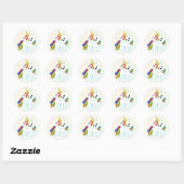 Rainbow Unicorn Cutie Ronde Sticker (Vel)