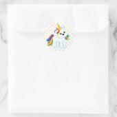 Rainbow Unicorn Cutie Ronde Sticker (Tas)