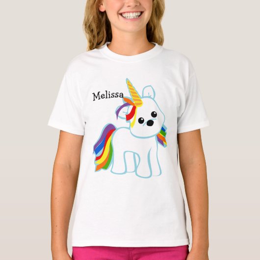 Rainbow Unicorn Cutie T-shirt (Voorkant)