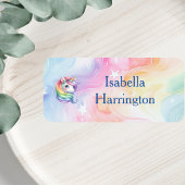 Rainbow Unicorn Design met aangepaste naam Labels