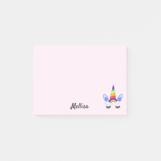 Rainbow Unicorn DIY Jouw naam Post-it Notes (Voorkant)