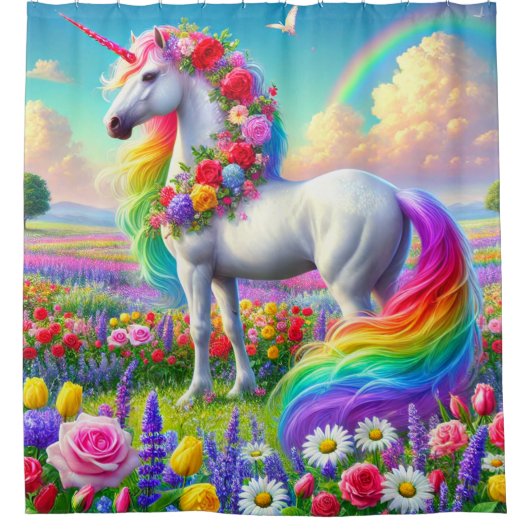 Rainbow Unicorn Douchegordijn (Voorkant)