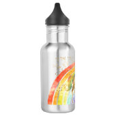 Rainbow Unicorn droomt altijd met gouden confetti Waterfles (Links)
