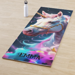 Rainbow Unicorn Dubbelzijdige aangepaste naam Yogamat