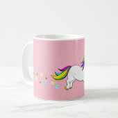 Rainbow Unicorn en bloemen Roze Mok (Voorkant links)