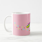 Rainbow Unicorn en bloemen Roze Mok (Links)