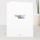 Rainbow Unicorn en Stars Birthday Kaart (Achterkant)