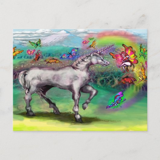 Rainbow Unicorn Faeries Briefkaart (Voorkant)