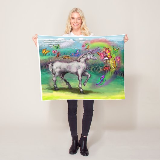 Rainbow Unicorn Faeries Fleece Deken (In situ)