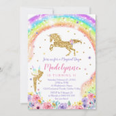 Rainbow Unicorn Fairy Verjaardag uitnodiging (Voorkant)