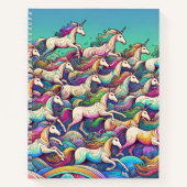 Rainbow Unicorn Fantasy Art Notitieboek (Voorkant)