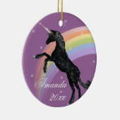 Rainbow Unicorn Fantasy Keramisch Ornament (Rechts)