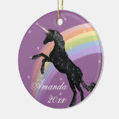 Rainbow Unicorn Fantasy Keramisch Ornament (Links)