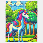Rainbow Unicorn Fleece Deken (Voorkant)
