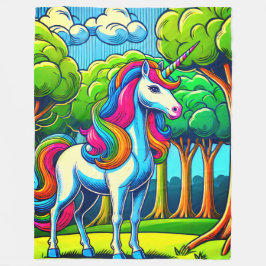 Rainbow Unicorn Fleece Deken