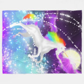 Rainbow Unicorn Fleece Deken (Voorkant (Horizontaal))