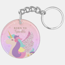 Rainbow Unicorn, geboren op Sparkle Cute Sleutelhanger