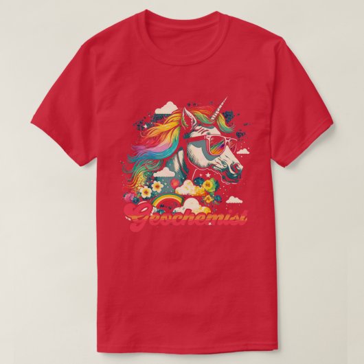 Rainbow Unicorn Geochemist T-shirt (Design voorkant)