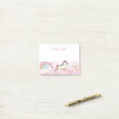 Rainbow Unicorn, gepersonaliseerd Post-it® Notes (Op bureau)