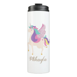 Rainbow Unicorn, gepersonaliseerd Thermosbeker