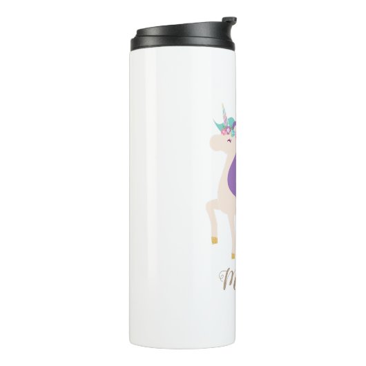 Rainbow Unicorn, gepersonaliseerd Thermosbeker (Gedraaid links)