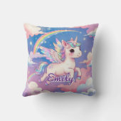 Rainbow Unicorn gepersonaliseerd vierkant kussen (Achterkant)