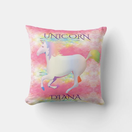 Rainbow unicorn gepersonaliseerde gooikussens. kussen (Voorkant)