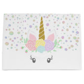 Rainbow Unicorn Girl Baby shower Groot Cadeauzakje (Voorkant)