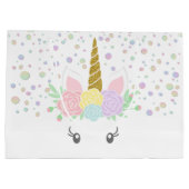 Rainbow Unicorn Girl Baby shower Groot Cadeauzakje (Achterkant)