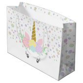 Rainbow Unicorn Girl Baby shower Groot Cadeauzakje (Achterkant Gekanteld)