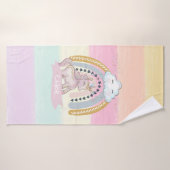 🦄 Rainbow Unicorn Girl Badhanddoek (Badhanddoek)