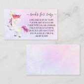 Rainbow Unicorn Girl Book Request for Baby shower Informatiekaartje (Voorkant / Achterkant)