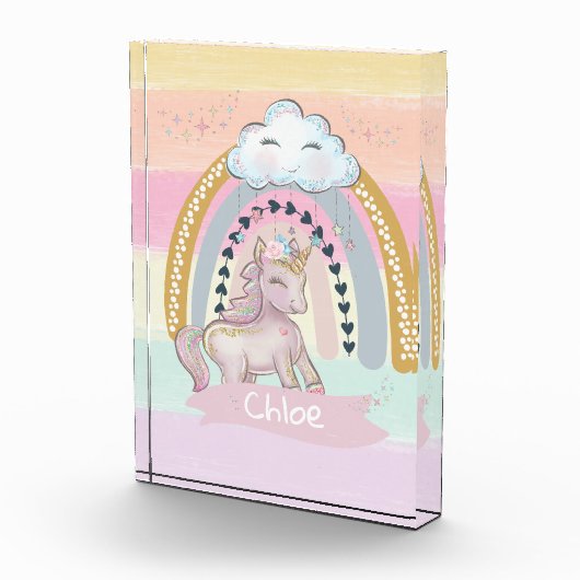 🦄 Rainbow Unicorn Girl Fotoblokken (Rechts)