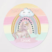 🦄 Rainbow Unicorn Girl Labels (Design 1)