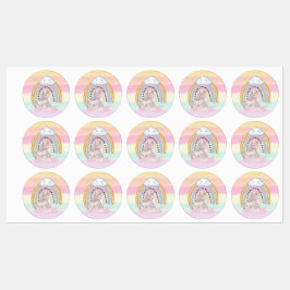 🦄 Rainbow Unicorn Girl Labels