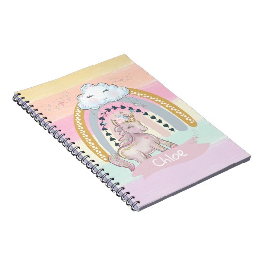 🦄 Rainbow Unicorn Girl Notitieboek (Rechterzijde)