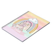 🦄 Rainbow Unicorn Girl Notitieboek (Linkerzijde)