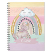 🦄 Rainbow Unicorn Girl Notitieboek (Voorkant)