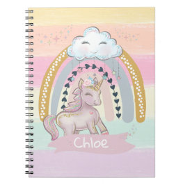 🦄 Rainbow Unicorn Girl Notitieboek